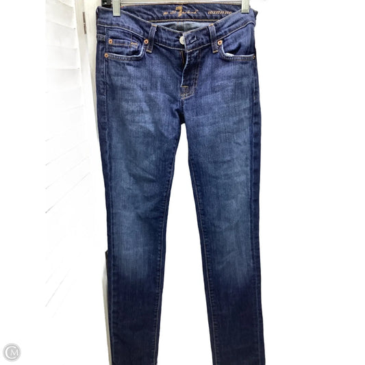 Jeans Skinny By 7 For All Mankind In Blue Denim, Size: 4