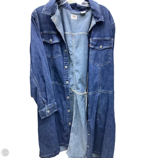 Dress Casual Midi By Levis In Blue Denim, Size: 3x