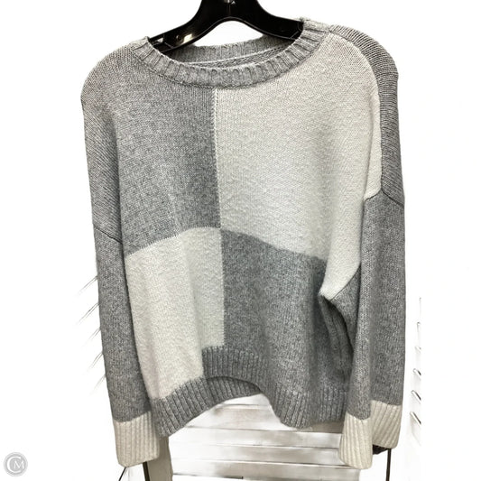 Sweater By Nine West In Grey & White, Size: Xxl