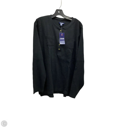 Top Long Sleeve By Chaps In Black, Size: Xxl