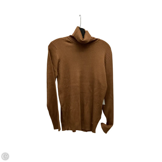 Top Long Sleeve By Calvin Klein In Brown, Size: Xl