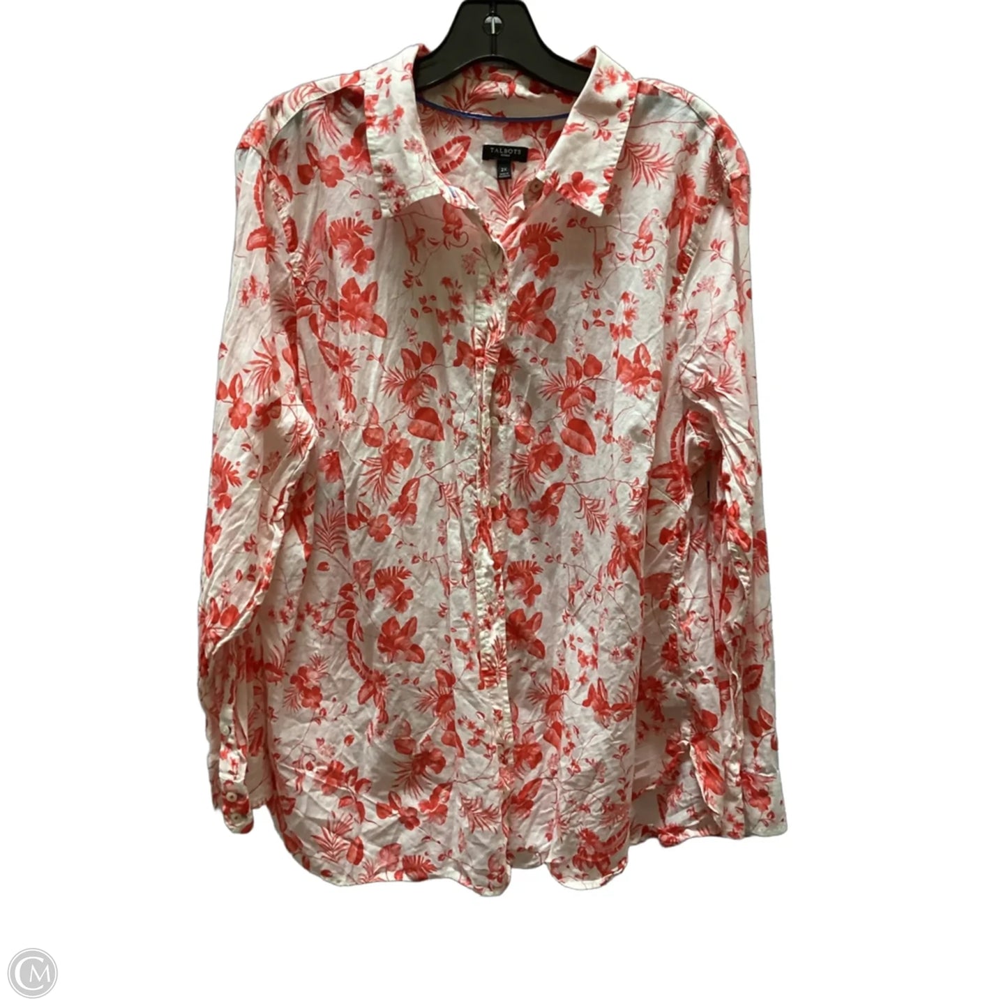 Top Long Sleeve By Talbots In Floral Print, Size: 2x