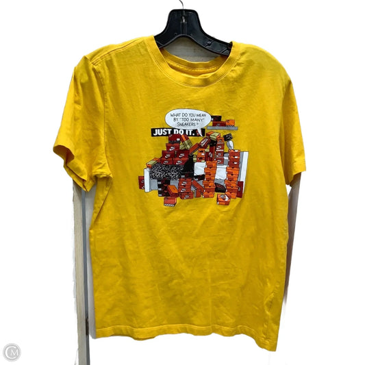 Top Short Sleeve By Nike In Yellow, Size: S