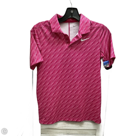 Top Short Sleeve By Nike In Pink & White, Size: M
