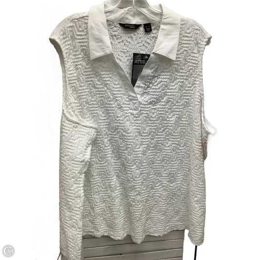 Top Sleeveless By Clothes Mentor In White, Size: 3x