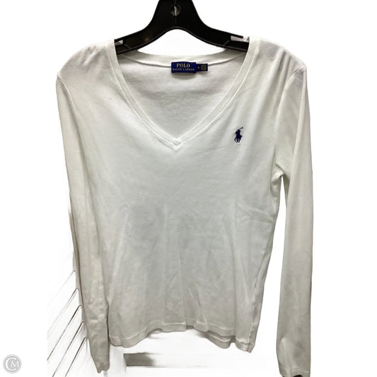 Top Long Sleeve By Polo Ralph Lauren In White, Size: M
