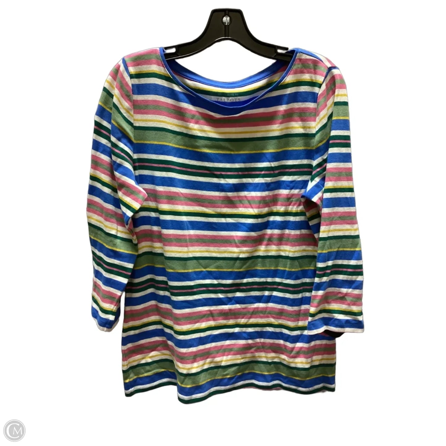 Top Long Sleeve By Talbots In Striped Pattern, Size: L