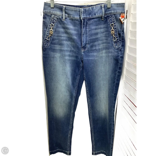 Jeans Straight By White House Black Market In Blue Denim, Size: 14