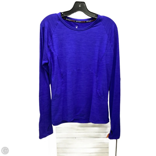 Top Long Sleeve By Spyder In Blue, Size: L