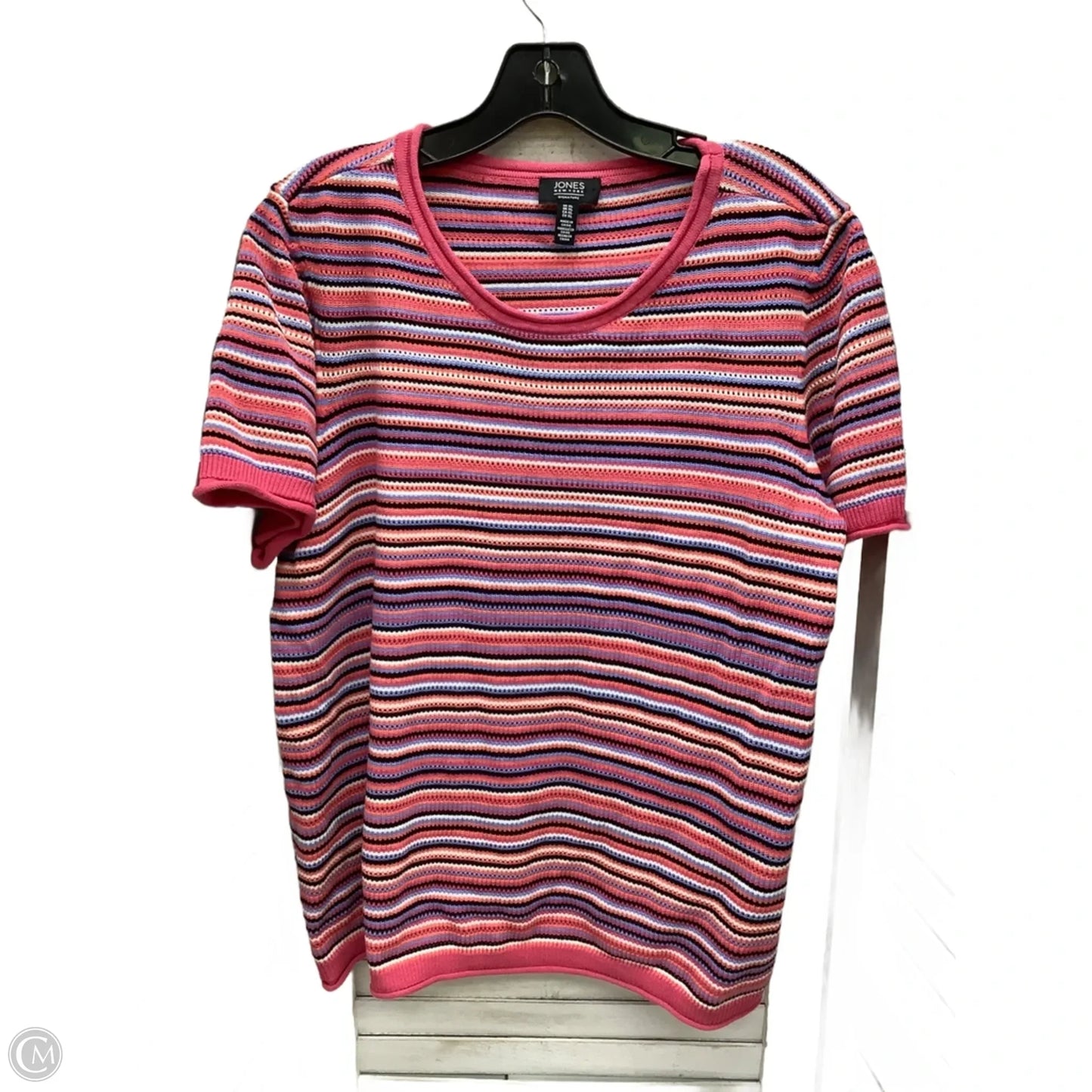 Top Short Sleeve By Jones New York In Striped Pattern, Size: Xl