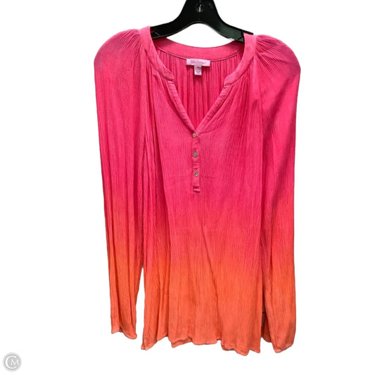 Top Long Sleeve Designer By Lilly Pulitzer In Pink, Size: M
