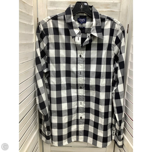 Top Long Sleeve By Chaps In Black & White, Size: L
