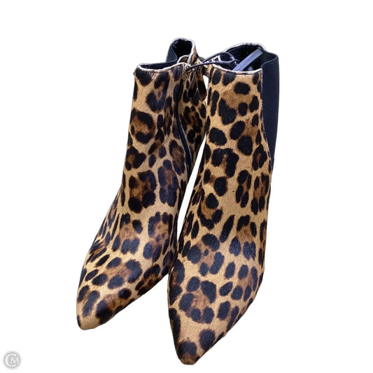 Boots Ankle Heels By Nine West In Animal Print, Size: 8.5
