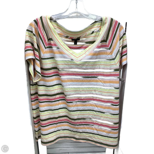 Top Short Sleeve By Talbots In Striped Pattern, Size: Xl