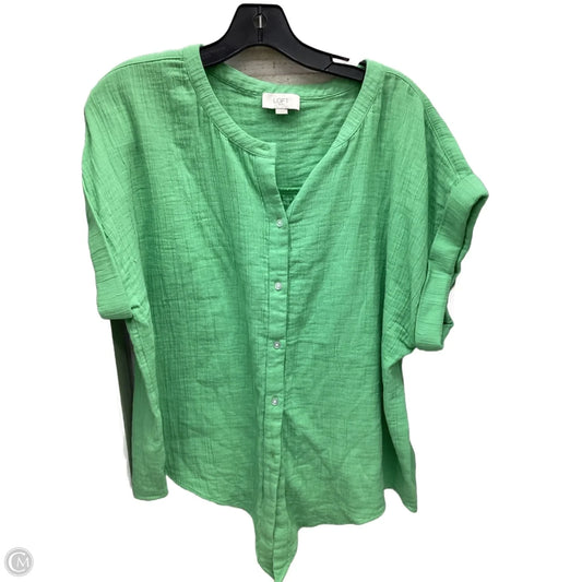 Top Short Sleeve By Loft In Green, Size: Xxl
