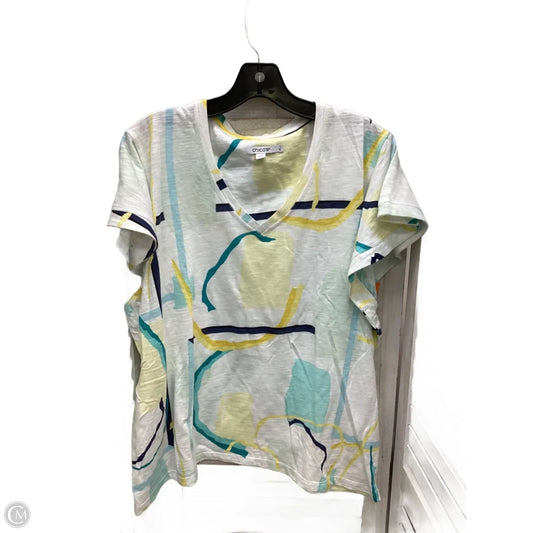 Top Short Sleeve By Chicos In Multi-colored, Size: Xl