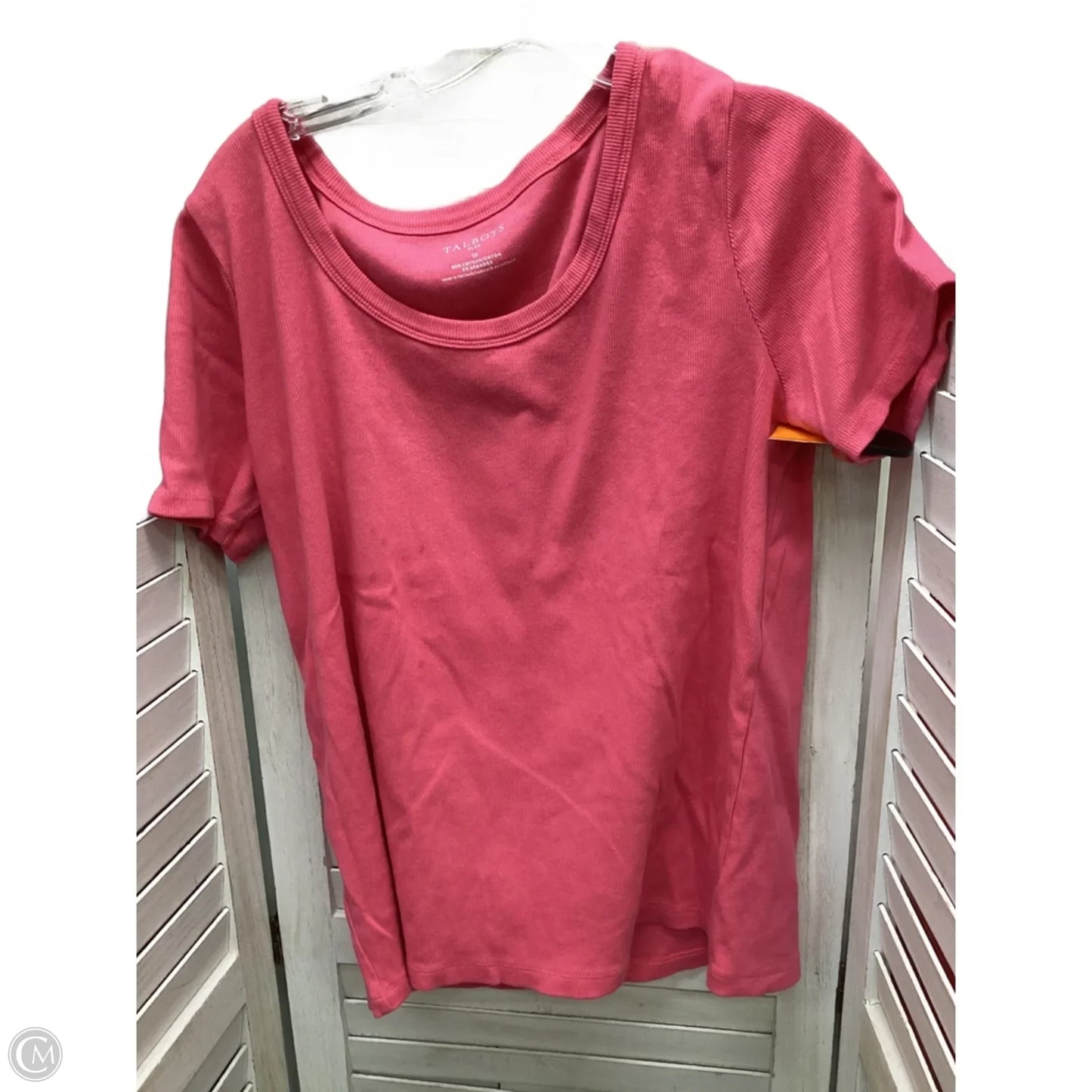 Top Short Sleeve By Talbots In Navy, Size: 1x