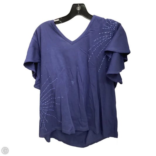 Top Short Sleeve By Chicos In Navy, Size: Xl