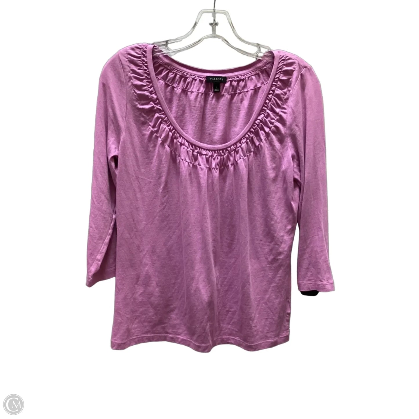 Top 3/4 Sleeve By Talbots In Purple, Size: S