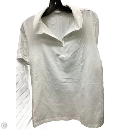 Top Short Sleeve By Chicos In White, Size: Xl