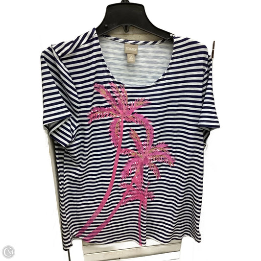 Top Short Sleeve By Chicos In Multi-colored, Size: M