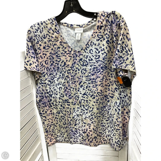 Top Short Sleeve By Chicos In Multi-colored, Size: Xl