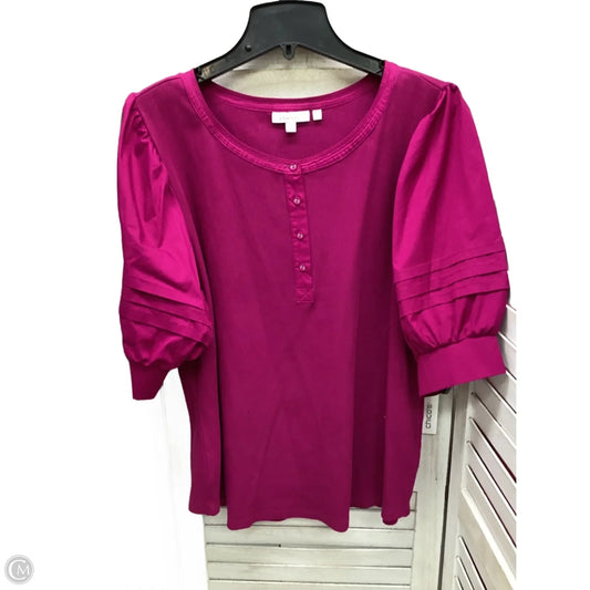 Top Short Sleeve By Chicos In Purple, Size: Xl