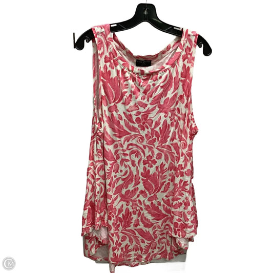 Top Sleeveless By Lane Bryant In Pink & White, Size: 18