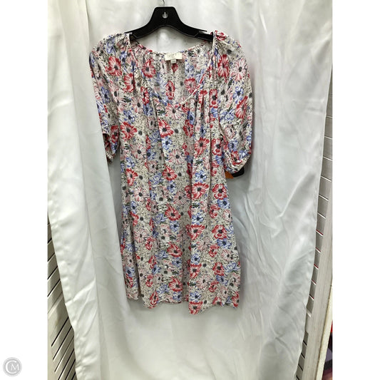 Top Short Sleeve By Loft In Floral Print, Size: L