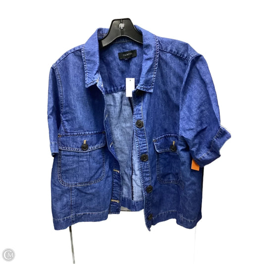 Top Short Sleeve By Talbots In Blue Denim, Size: Xl