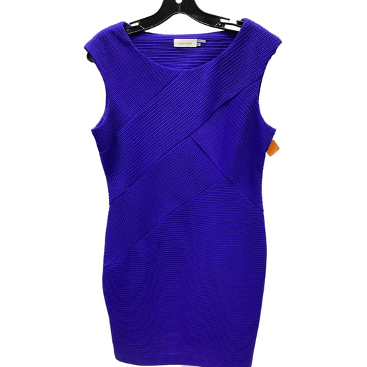 Dress Casual Midi By Calvin Klein In Blue, Size: 12