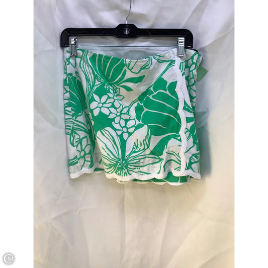 Shortalls Designer By Lilly Pulitzer In Green & White, Size: 8
