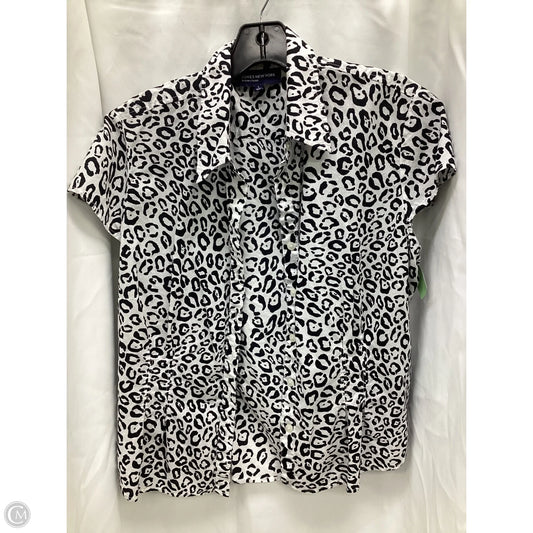 Blouse Short Sleeve By Jones New York In Black & White, Size: L