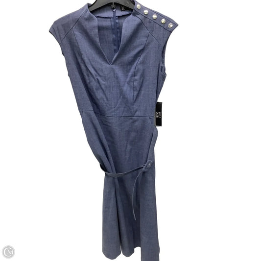 Dress Casual Midi By New York And Co In Blue Denim, Size: S