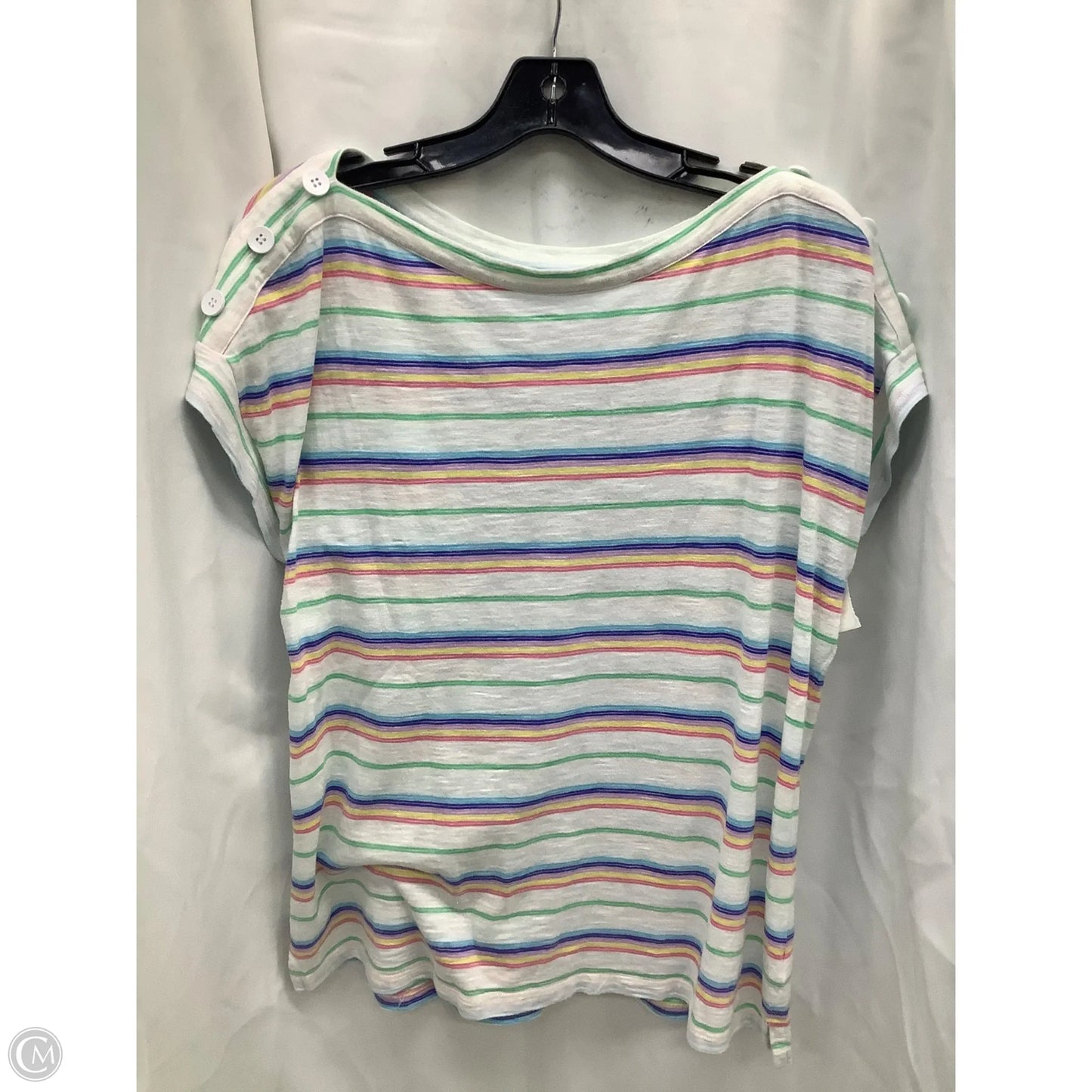 Top Short Sleeve By Talbots In Striped Pattern, Size: Xl