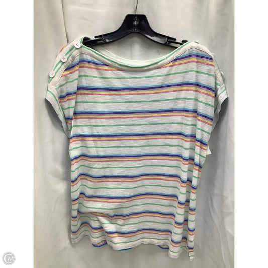 Top Short Sleeve By Talbots In Striped Pattern, Size: Xl