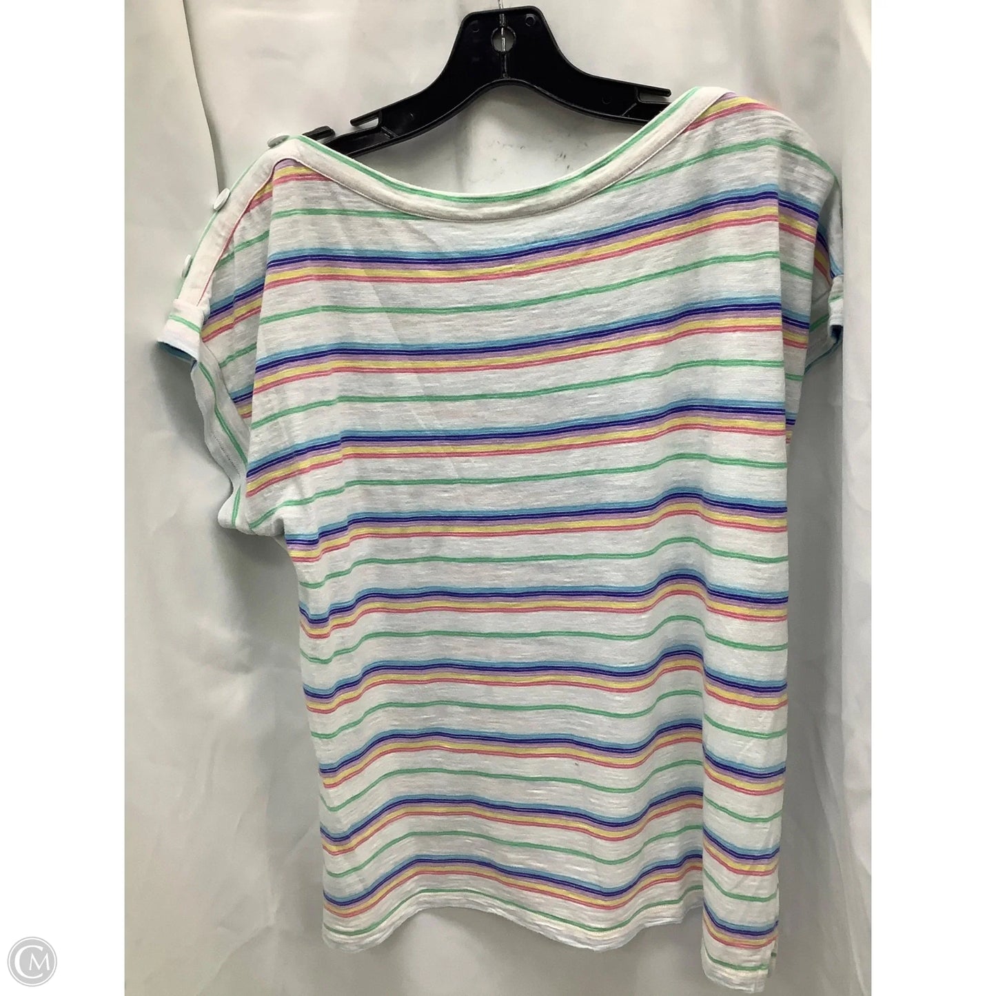 Top Short Sleeve By Talbots In Striped Pattern, Size: Xl
