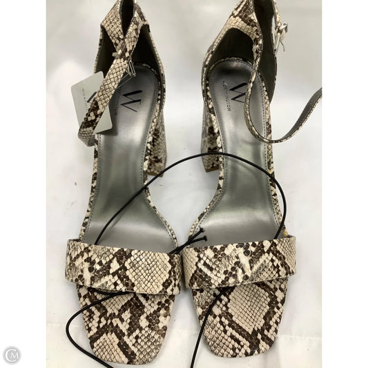 Sandals Heels Block By Worthington In Snakeskin Print, Size: 11