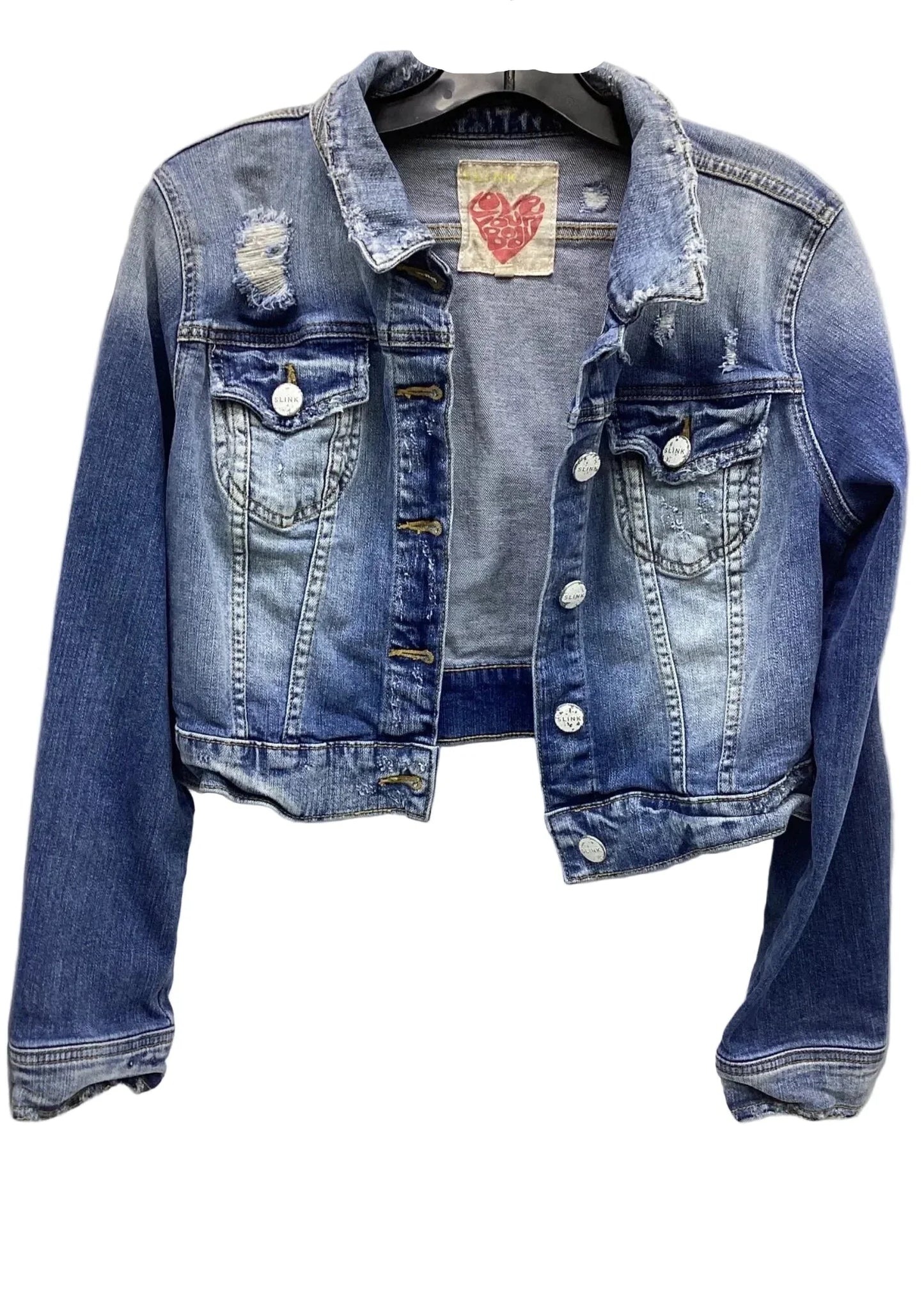 Jacket Denim By Clothes Mentor In Blue, Size: S