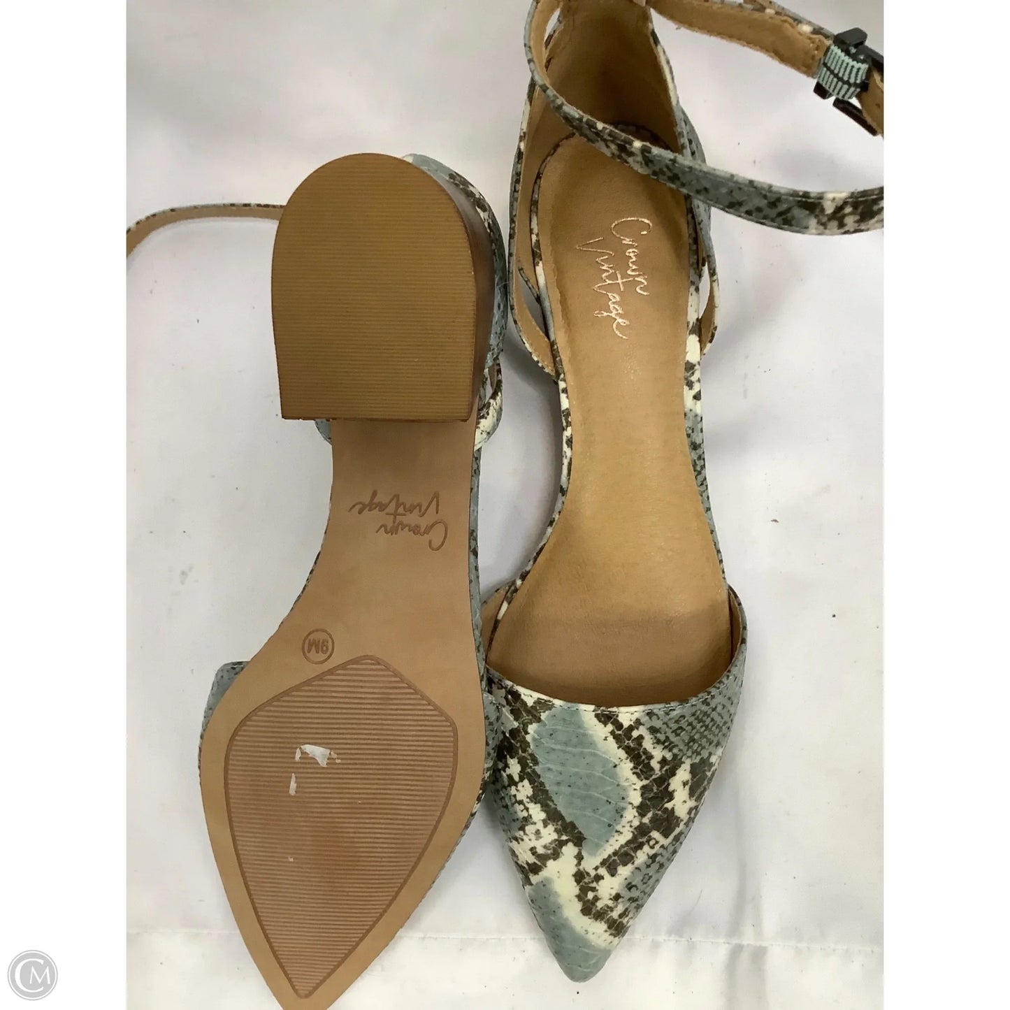 Shoes Heels Block By Crown Vintage In Snakeskin Print, Size: 9