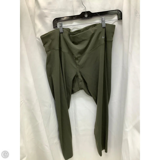Athletic Capris By Nike In Green, Size: 1x