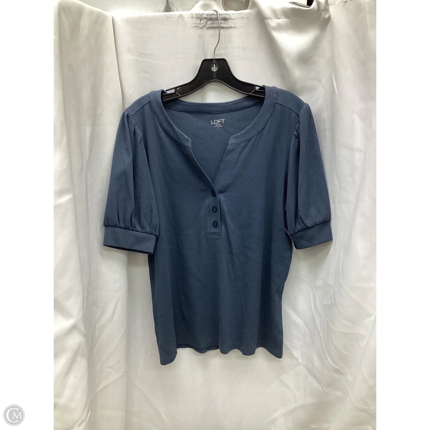 Top Short Sleeve By Loft In Blue, Size: Xl