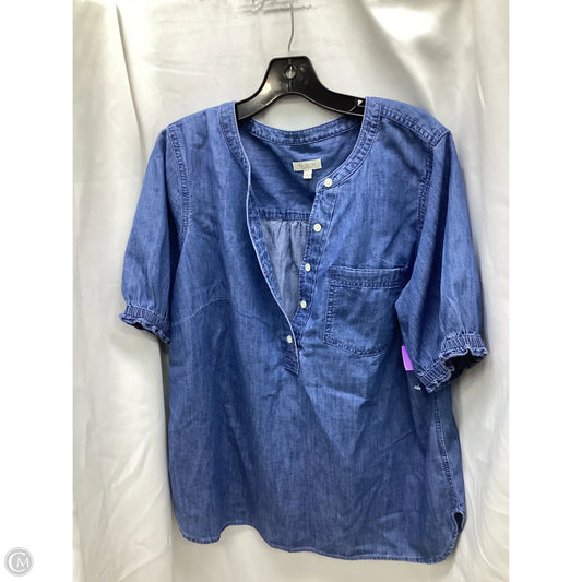 Top Short Sleeve By Talbots In Blue, Size: Xl