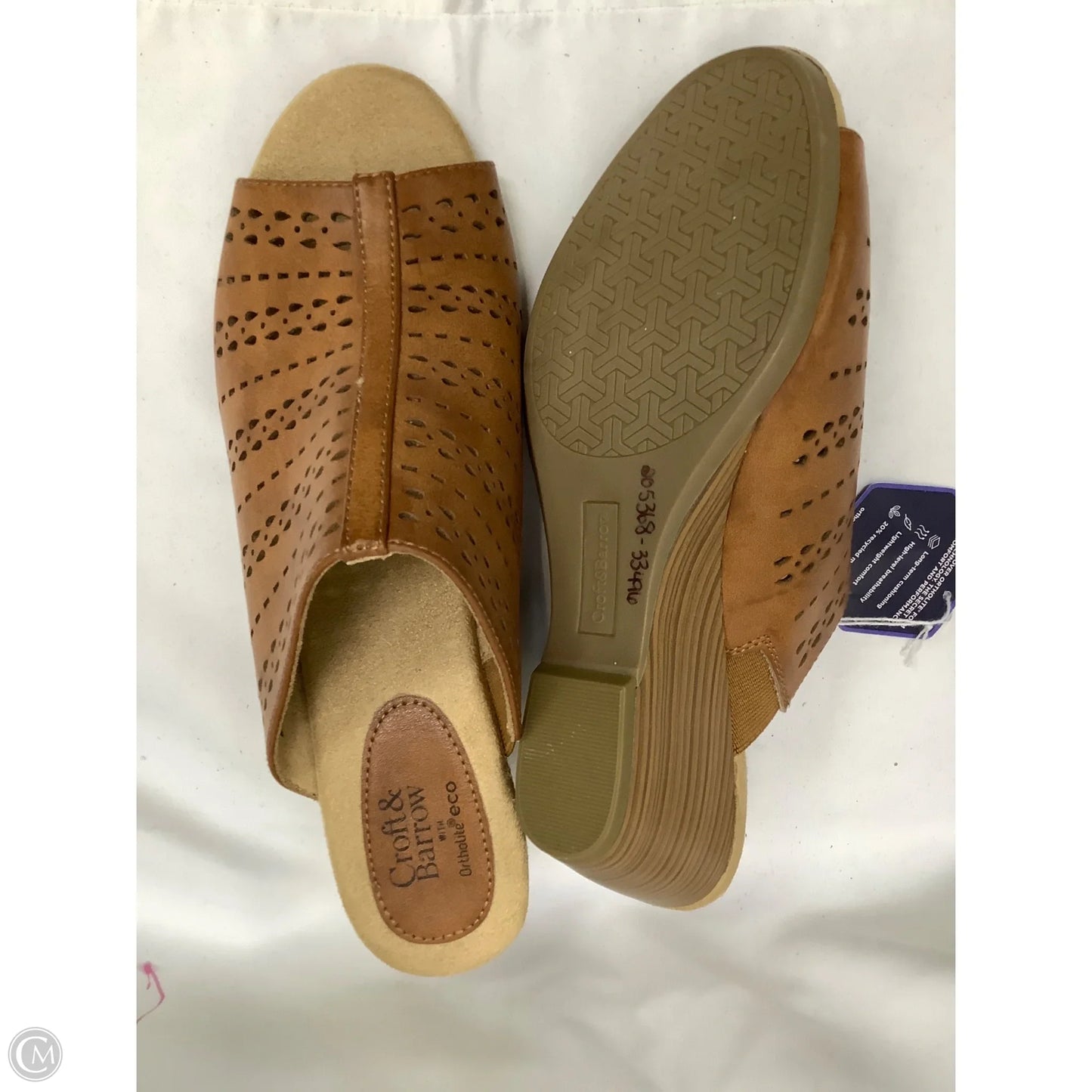 Sandals Heels Platform By Croft And Barrow In Brown, Size: 9.5
