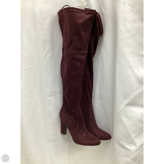 Boots Mid-calf Heels By Unisa In Maroon, Size: 9.5