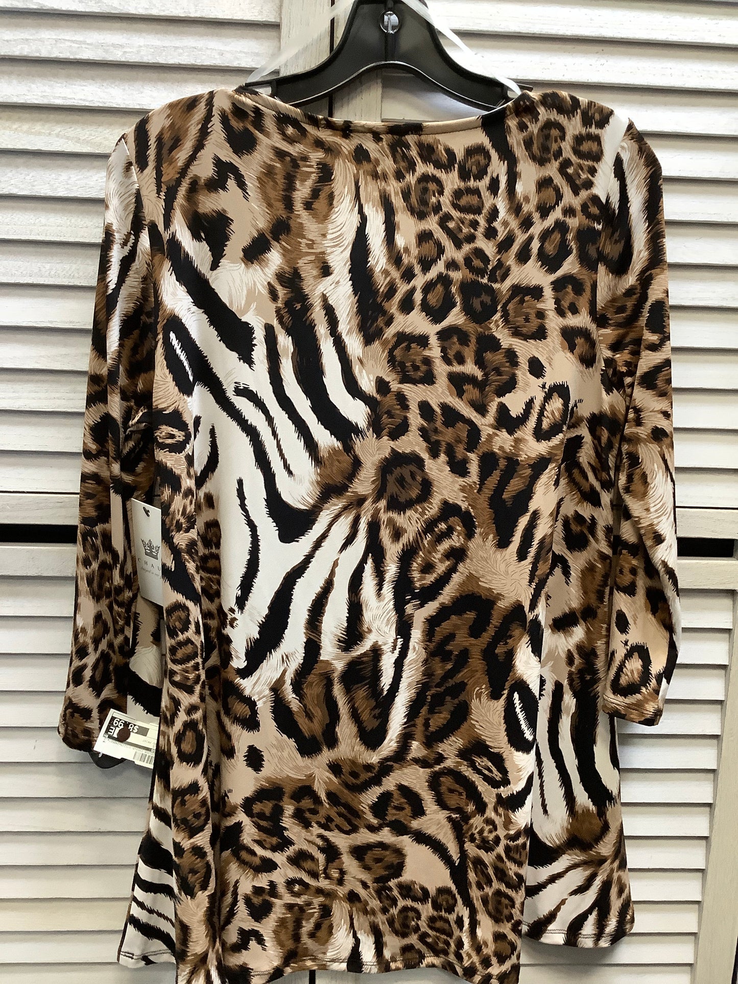 Top Long Sleeve By Chaus In Leopard Print, Size: S