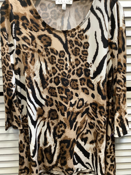 Top Long Sleeve By Chaus In Leopard Print, Size: S