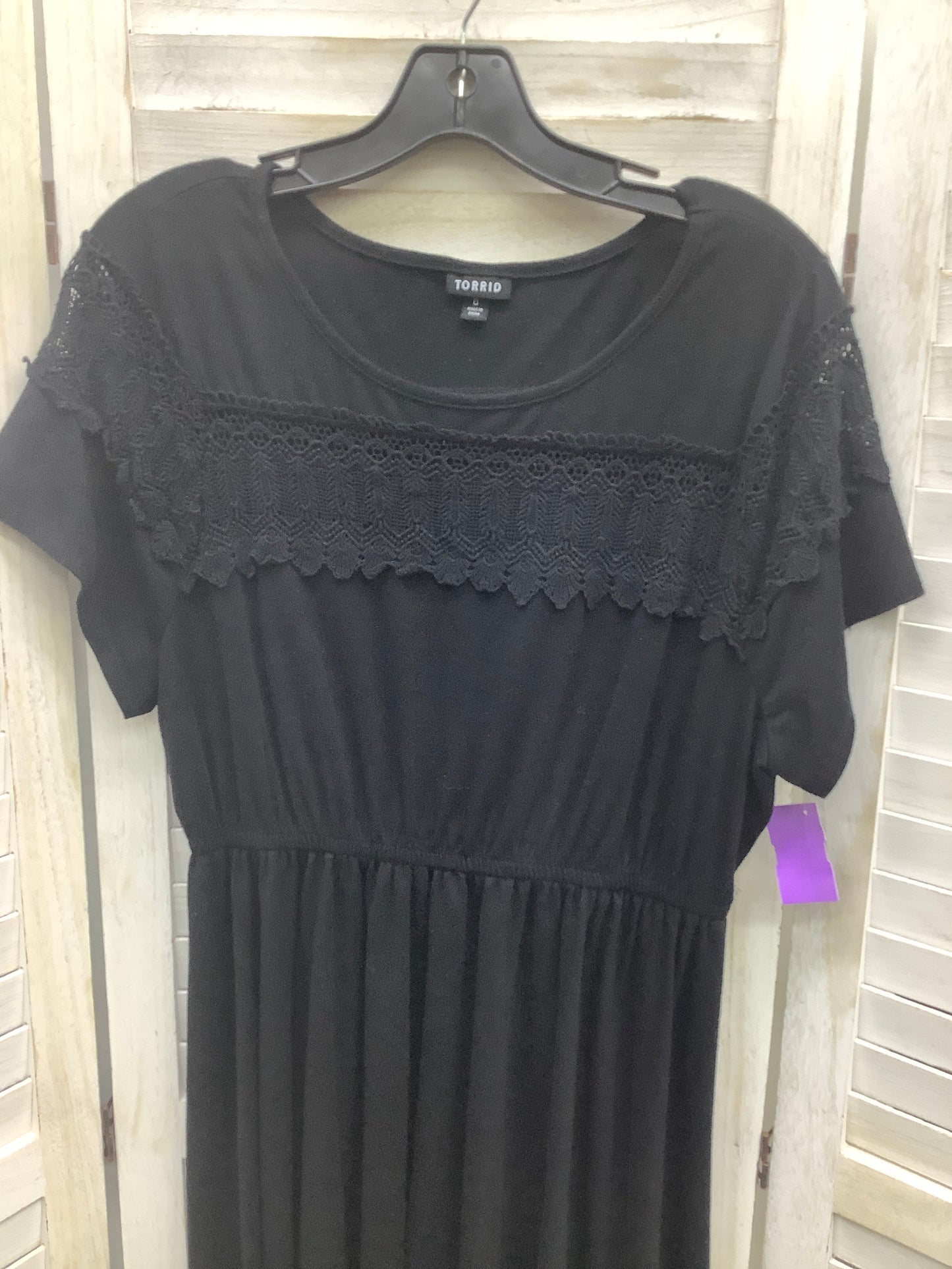 Black Dress Casual Midi Torrid, Size 0