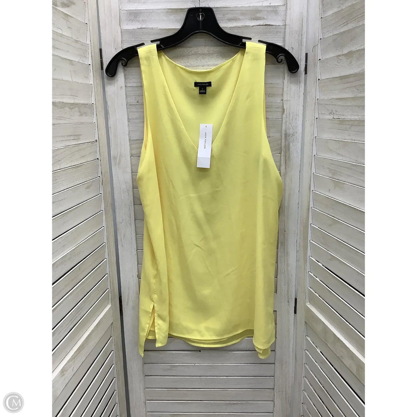 Top Sleeveless By Ann Taylor In Yellow, Size: S