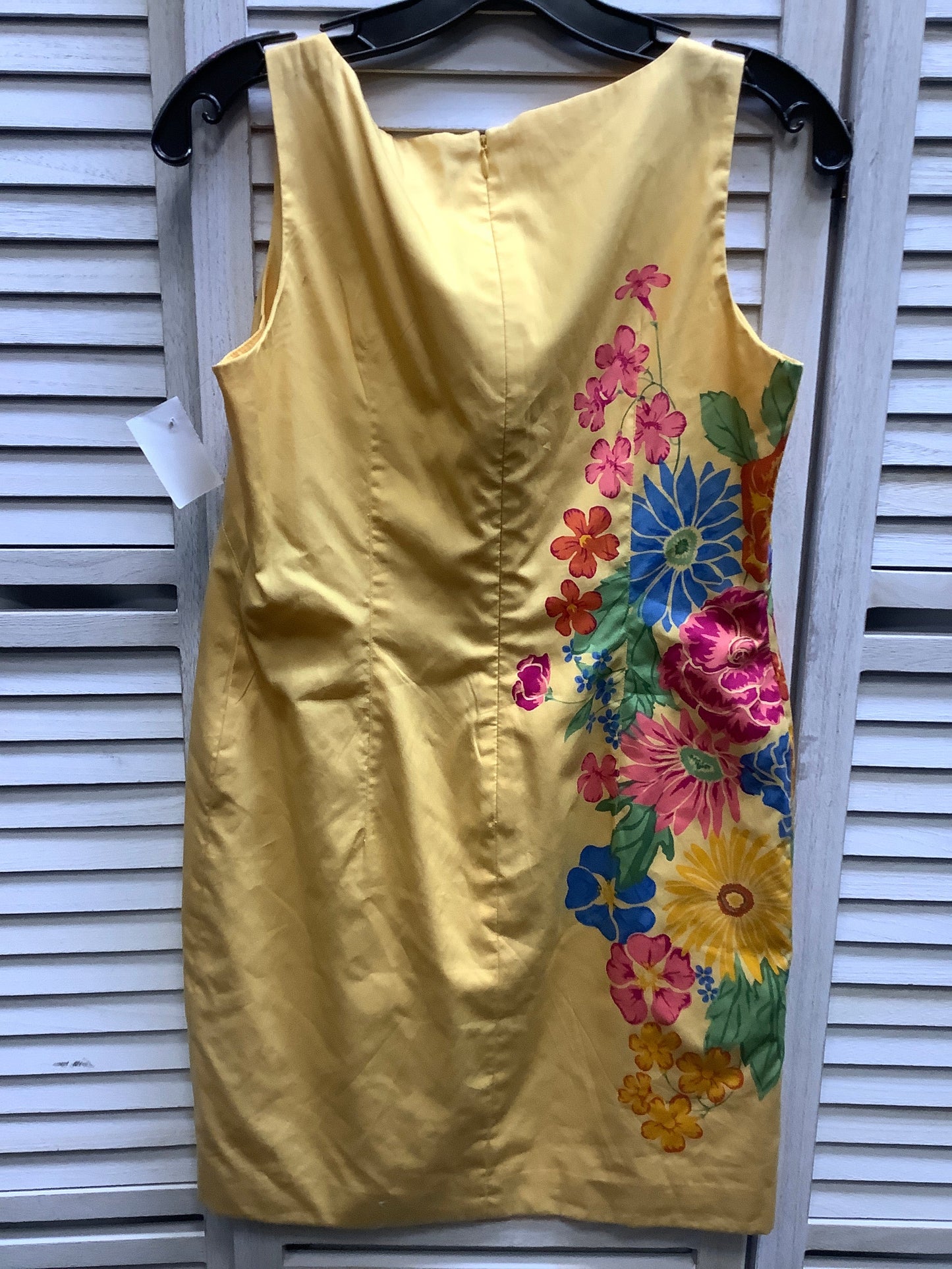 Yellow Dress Casual Midi Petite Sophisticate, Size 4